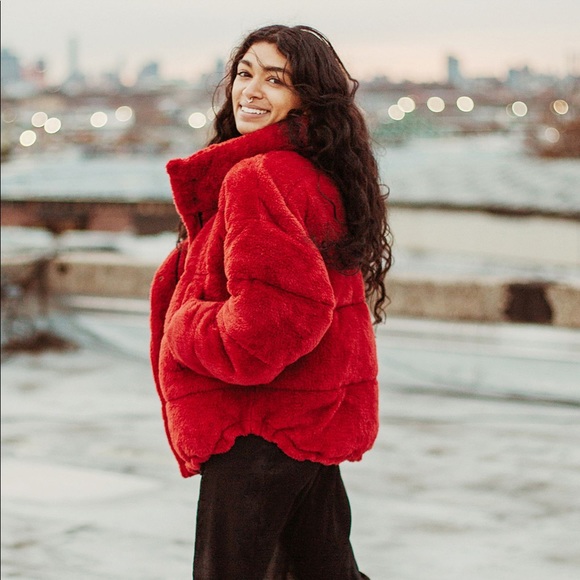 Urban Outfitters Jackets & Blazers - Urban outfitters Light Before Dark Red Pillow Puff